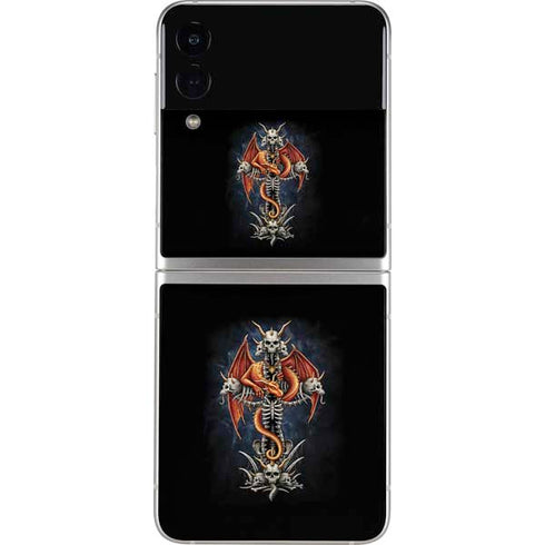 Gothic Dragon & Skull Cross by Sarah Richter Galaxy Z Flip4 5G Skin
